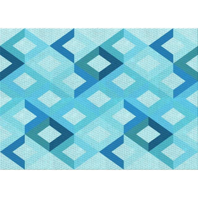 Ahgly Company Tapis d'Intérieur Lavables en Machine, Rectangle de Transition Bleu Ciel Profond, 6' x 9'