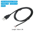 thumbnail image 2 of Unique Bargains 1M/3Ft USB 5V 3A Type-C Pigtail Power Cable, 5Pcs 22AWG USB Plug to 2 Pin Wire Open End Connector Plug, Black, 2 of 5
