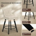 thumbnail image 5 of Dycanpo Counter Height Bar Stools Set of 4, 27" Swivel Counter Stools, Wooden Legs & Metal Footrest for Kitchen Island,Linen Fabric, 5 of 9