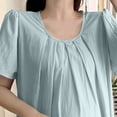 thumbnail image 6 of Sentmoon Maternity Maxi Dress Crew Neck Solid Color Plus Size Dresses Short Sleeve Loose Fit Holiday Beach Essentials for Family Maxi Dresses for Work and Office Mint Green XXL, 6 of 7