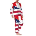 thumbnail image 2 of Honeii USA Switzerland Pattern Mens Pajamas Set,2pcs Men's Lounge Long Sleeve Sleep Shirt and Pajama Bottoms Sleepwear Set,Mens Pjs Sets-XX-Large, 2 of 7