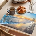 thumbnail image 3 of Beach Sunset Placemats Set of 4 Ocean Spray Sea Romance Scenery Heat Insulation Washable Place Mats, Rustic Non-Slip Table Mats for Dining Table Party Kitchen Decor,13x19 Inch, 3 of 9