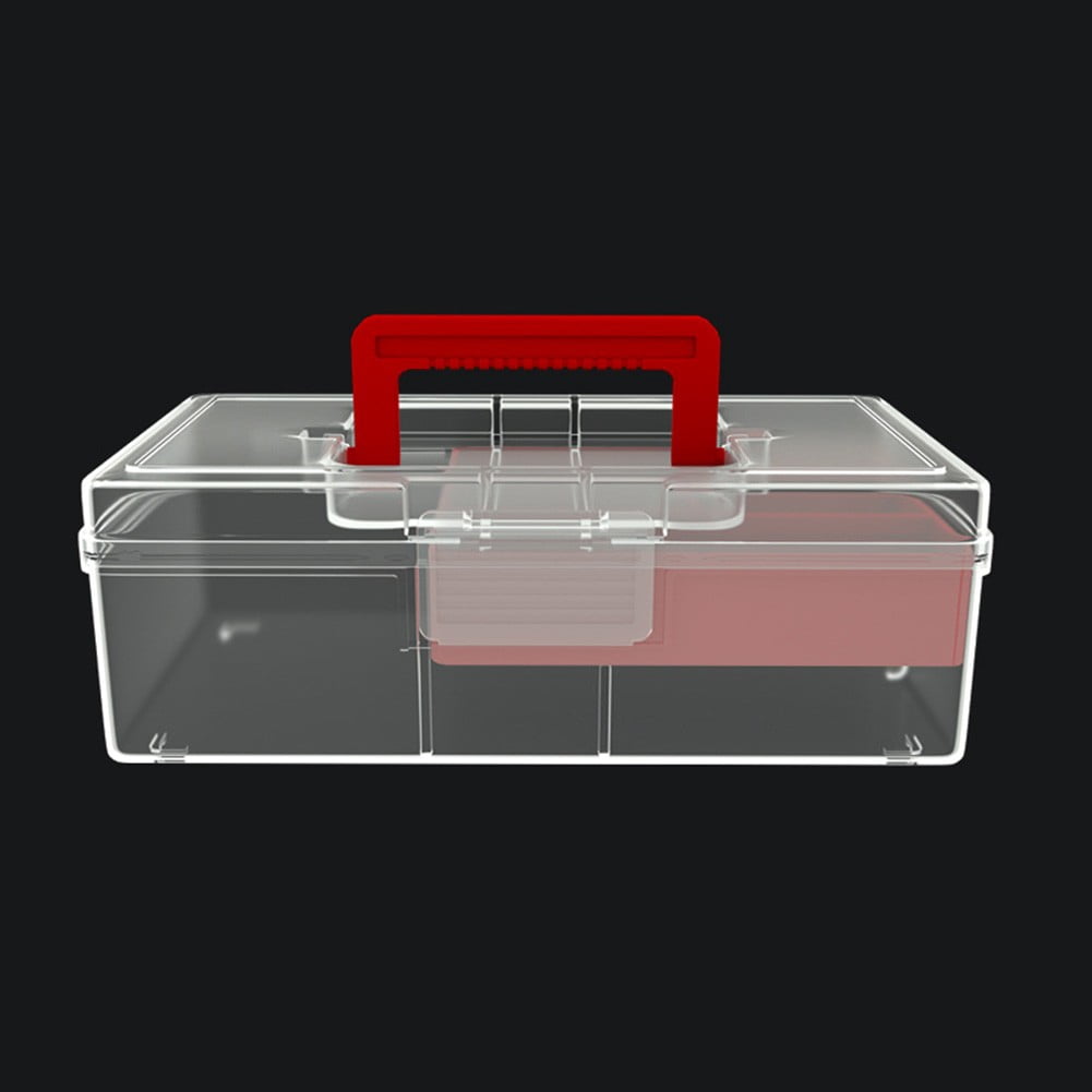 Versatile Fishing Tackle Box with Handle Divider Tray Transparent Lure Storage Container for Anglers