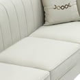 thumbnail image 7 of Velvet Sofa Couch for 3-4 Persons, 83" Mid-Century Modern Couch with Gold Metal Legs, Chesterfield Sofa 3 Seater Sectional Couches, Large Load Sofa Couch for Living Room Office Hotel Beige, 7 of 7