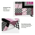 thumbnail image 5 of 1pc 280g Sweet Sixteen Birthday Blanket for Girls - Cozy Flannel Throw with Inspirational Messages, Pink & Black Checkered Design, Perfect Gift for 16th Milestones, All-Season Use, 5 of 6