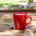 Woven Paths Farmhouse Style Mugs, Red, Set of 4
