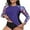 Blue Floral, variant on Charmo Women's Long Sleeve Swimsuit Tops Sun Protection UPF 50+ Rash Guards Hiking Runing Athletic Swim Shirts