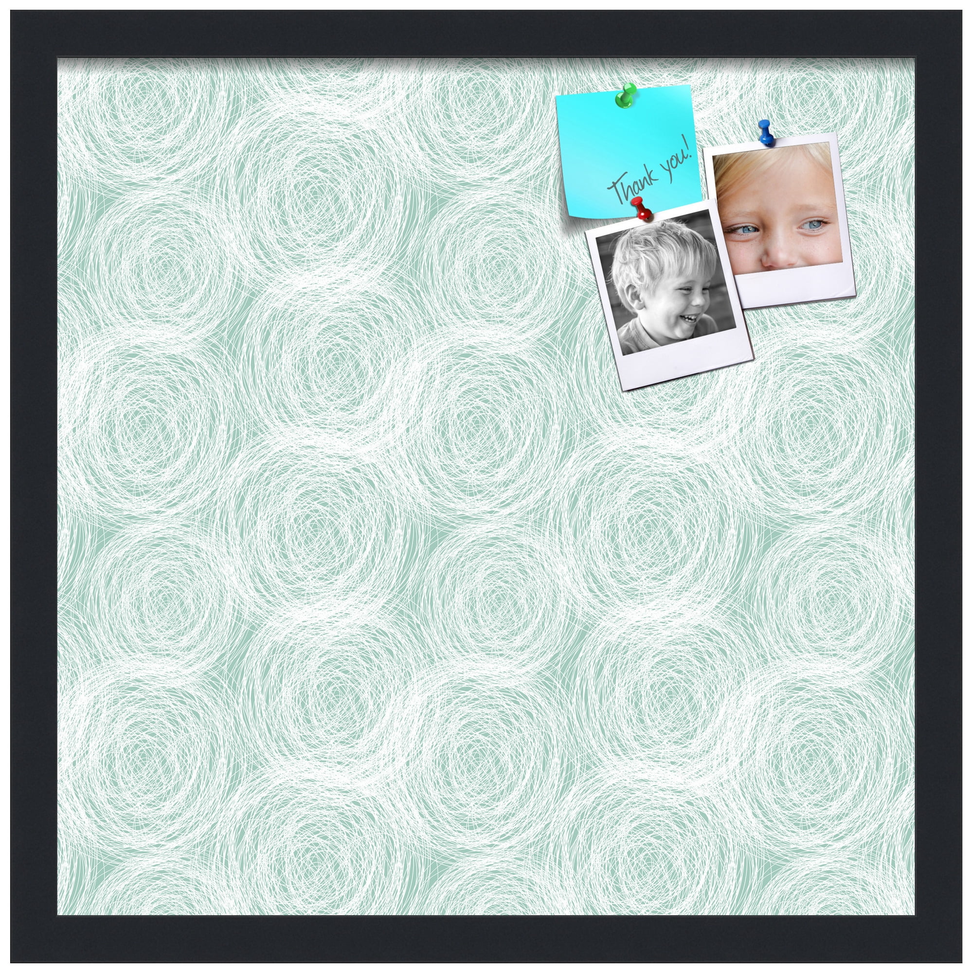 PinPix ArtToFrames 16x16 Custom Cork Bulletin Board    Poster Board Has a Fabric Style Canvas Finish, Framed in Satin Black (PinPix-1926)