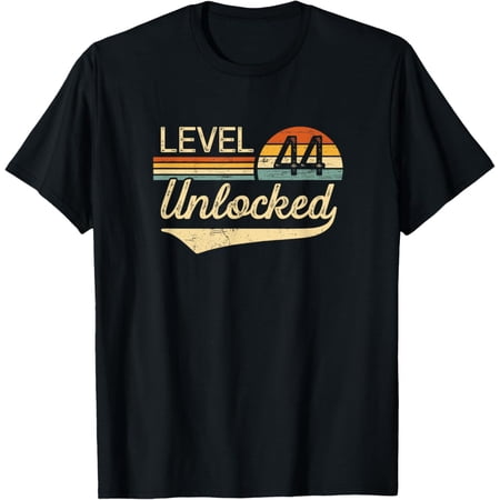 Unlocked Level 44 Vintage Birthday Gifts 44Th Birthday T-Shirt Unisex S To 5XL