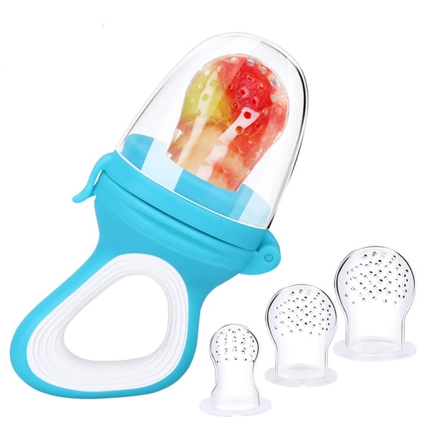 Tetina de frutas para bebés y niños pequeños sin cepillo de dientes - ayuda para la dentición chupete para bebés mordedor tetina de frutas papilla de verduras alimento complementario Ormromra ZH-100-1