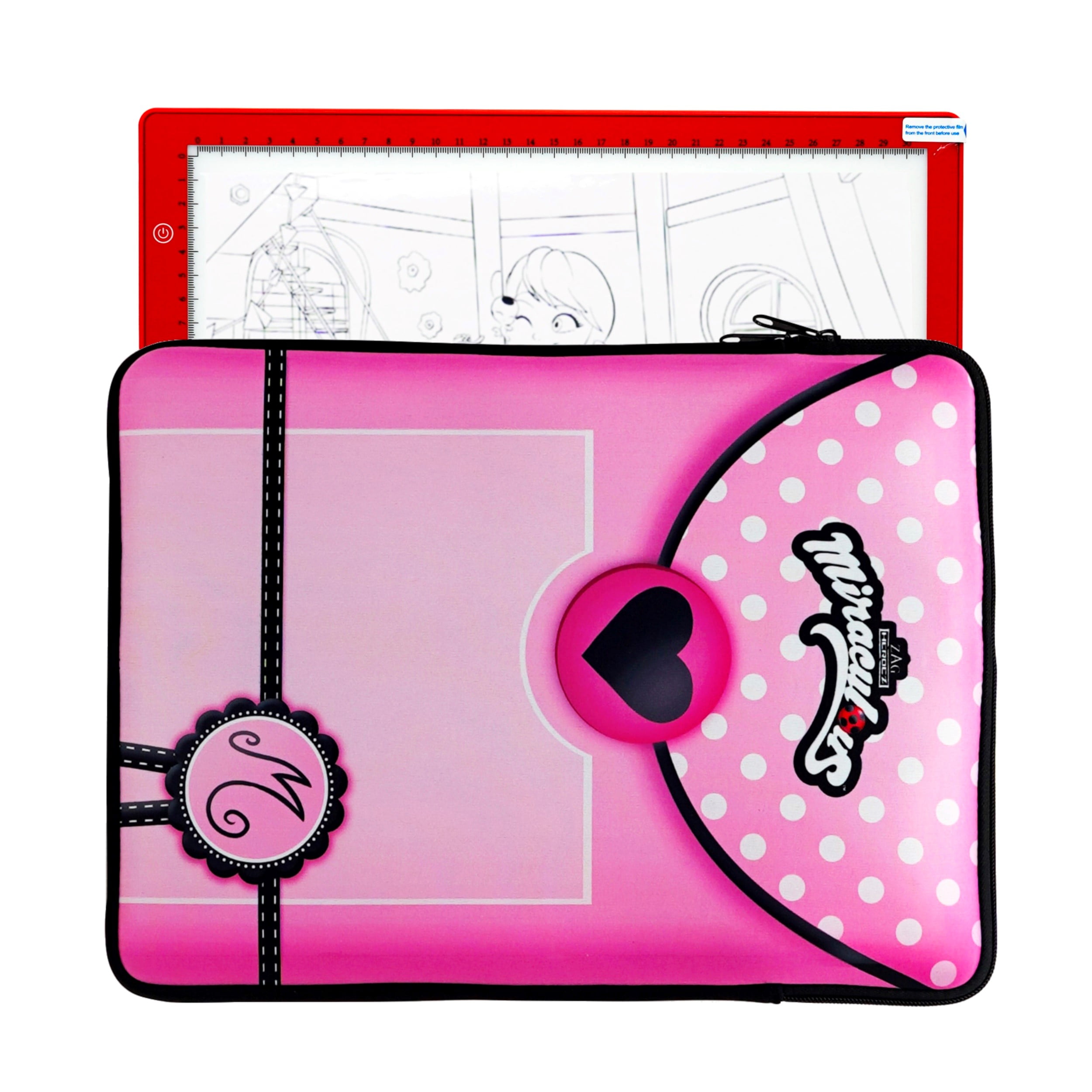 Miraculous Ladybug A4 Portable Led Light Pad and Pink Neoprene Case, Drawing Kit with Light Box, USB Charger and Coloring Pages to Traced, Wyncor Miraculous Ladybug A4 Portable Led Light Pad and Pink Neoprene Case, Drawing Kit with Light Box, USB Charger and Coloring Pages to Traced, Wyncor