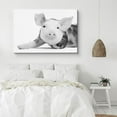 thumbnail image 3 of Aaheei Canvas Print Wall Art Pig Closeup Portrait Animals Wildlife Photography Realism Decorative Elements Relax/Calm Grey Cool Black and White for Living Room, Bedroom, Office 8 x 10 in, 3 of 3