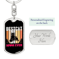 thumbnail image 2 of Bestcat Mom Ever Stainless Steel or 18k Gold Premium Swivel Dog Tag Keychain, 2 of 8
