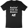 thumbnail image 1 of Jeu de Mots « Rollin With My Homies » Patin à Roulettes Drôle Rétro Cool Design T-Shirt Unisexe M475, S - 5TG, 1 of 4