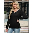 thumbnail image 5 of Women'S Sweaters Casual V-Neck Long Sleeve Sweaters Loose Solid Fall Tops Pullover Sweater, 5 of 6