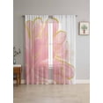 thumbnail image 4 of Sheer Curtains 96 Inches Long 2 Panels, Watercolor Blossom Pink Flower Rod Pocket Curtain Voile Draperies, Classic Abstract Floral Light Filtering Window Treatment for Living Room Kitchen Bedroom, 4 of 8
