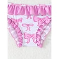 thumbnail image 6 of REDARER Girls Bow Print Two Piece Swimsuit with Ruffle Trim Straps & Ruffled Bottoms for Toddler Kids,18-24 Months, 6 of 6