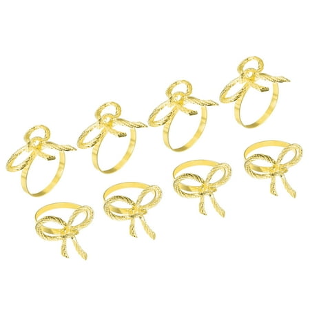 

Uxcell Napkin Rings 8 Pack 38mm ID Alloy Bow-knot Napkin Buckles Gold Tone