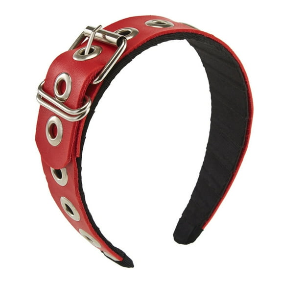 UNTERING Hairband PU Leather Headband Tiaras Leather Buckle Headband Rock Headband Punk Headband PU Leather Headpiece