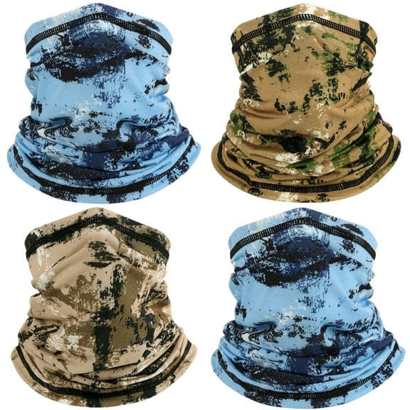 4 Pack Neck Gaiter Face Mask Scarf Masks Bandanas Breathable Outdoor Headwear Balaclavas Cover for Men Women