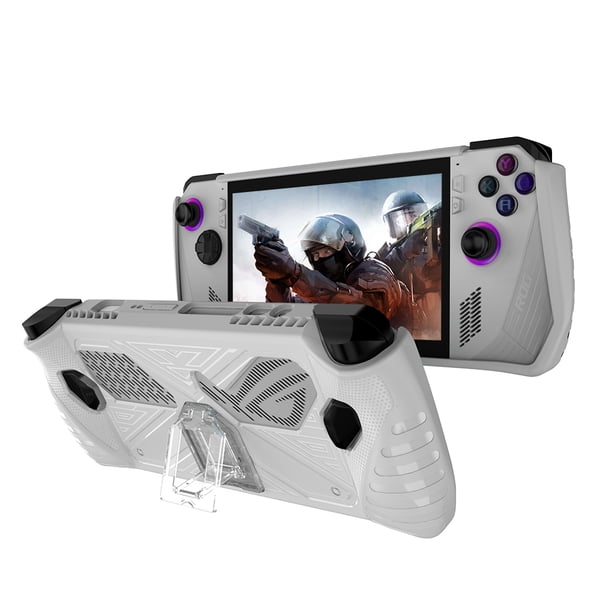 Carcasa Consola TPU Suave Anticaída Con Soporte para Rog Ally (blanco)