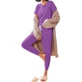 thumbnail image 4 of Fantaslook Pajamas Sets for Women Short Sleeve Henley Shirt and Pants With Drawstring Casual Lounge Wear Sets Summer Outfits, 4 of 7