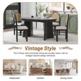 thumbnail image 5 of Vintage 5-Piece Retro Functional Dining Set with 1 Extendable Dining Table and 4 Upholstered Chairs with Rattan Backrests for Dining Room and Kitchen, 5 of 9