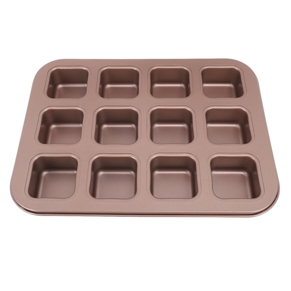 BOKYAN 12‑Grid Carbon Steel Mini Square Baking Mold – Non‑Stick, Easy‑Clean, Versatile Brownie & Bread Tray