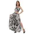 thumbnail image 3 of Bimba Ensemble Coordonné 2 Pcs Robe Aguichant de Plage et de Fête pour Femmes, Haut Court Imprimé Smocké et Jupe Longue, 3 of 7