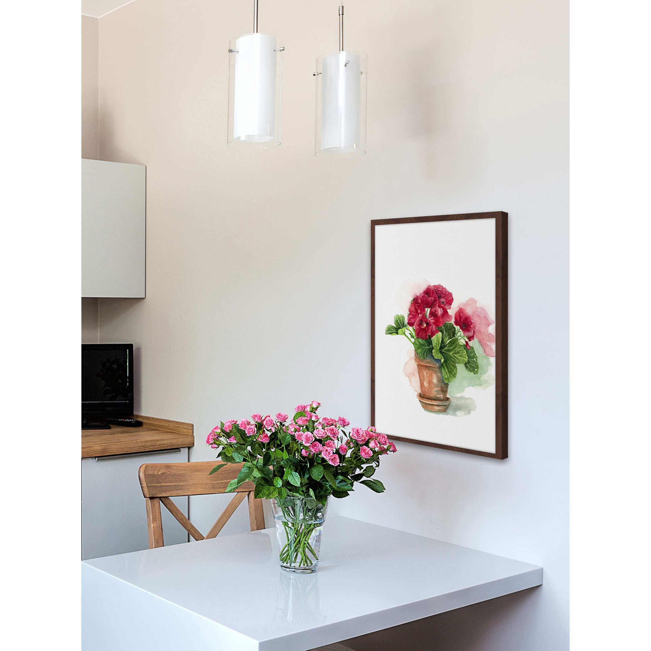 "Geranium in Bloom" Framed Painting Print