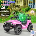thumbnail image 2 of Farmdex 12 Volt Ride on Toys for Toddlers with Remote Control, Electric Ride on Truck Car w/3 Speeds, Horn, 4 LED Lights, 3 Point Safety Belt, Music Player, Pink, 2 of 7