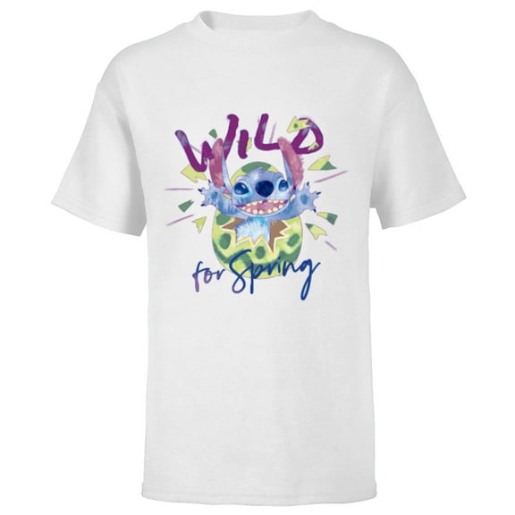 Disney Lilo & Stitch Wild for Spring Easter - Short Sleeve T-Shirt for Kids - Customized-White