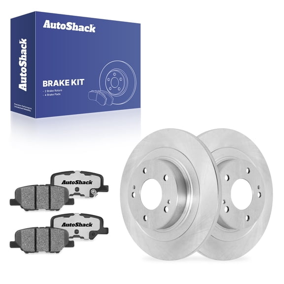 AutoShack Rear Brake Rotors & Ceramic Pads for Mitsubishi, Outlander Sport 2013-2025 Outlander 2014-2019 RVR 2013-2025, FWD AWD 4WD L4 2.0L 2.4L V6 3.0L - 11.89" (302 mm), 5-Lug