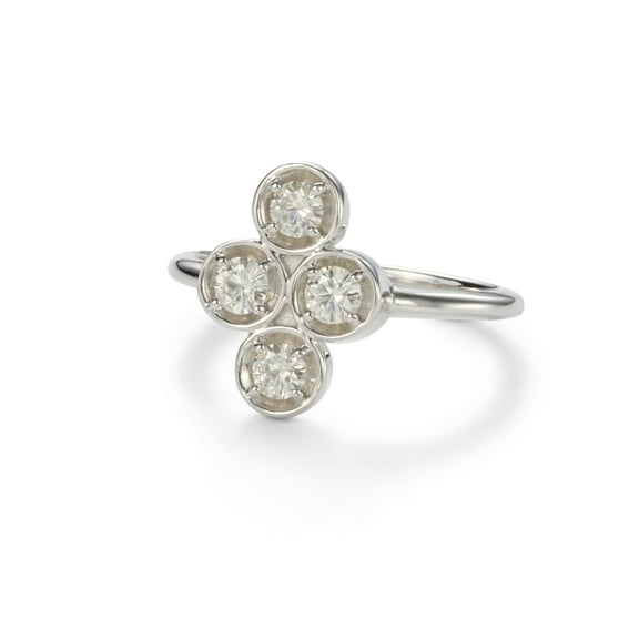 0.52 CTW DEW Round Moissanite Stackable Band in Sterling Silver