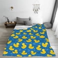 thumbnail image 5 of Salouo Rubber Duck Print Bed Blankets,Flannel Blanket Comfortable Air Conditioning Blanket Lightweight Blanket for Sofa Bed Travel & Couch -50"x40", 5 of 8