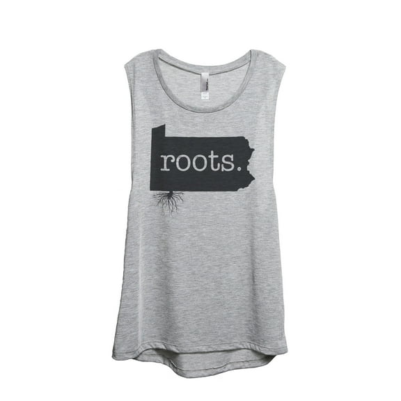 Thread Tank Home Roots State Pennsylvania PA Women's Sleeveless Muscle Tank Top Sport Grey Small