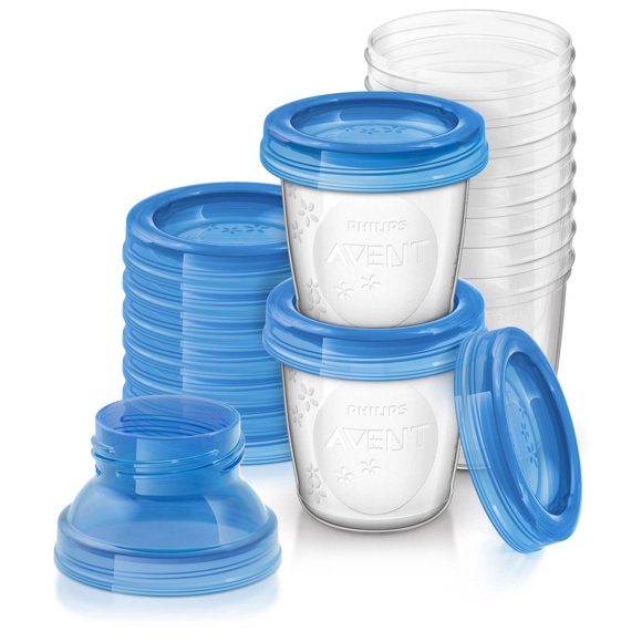 PHILIPS Avent Breast Milk Storage cups, Includes Convenient adaptors, 10x6oz Cups