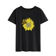 thumbnail image 4 of ManHanLi Women Sunflower Heart Print Crew Neck Short Sleeve T-Shirt, 4 of 7