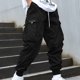 thumbnail image 1 of Pantalones largos para hombre, informales, lisos, con bolsillo, cintura elástica, para exteriores, con cordón ajustable, para trabajo, 1 of 5