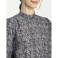 thumbnail image 5 of Moomaya Womens Printed Top, Ban Collar Long Cuff Sleeves Top, 5 of 9