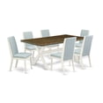 thumbnail image 2 of East West Furniture X-Style 7-piece Wood Dinette Set in Jacobean Brown, 2 of 10