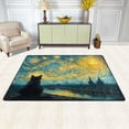 thumbnail image 3 of Area Rugs 72"x48" Indoor Non-Slip Wear Resistant Floor Mats Soft Large Carpets for Living Room Bedroom Home Decor Washable Rug Black Cat under The Moon, 3 of 7