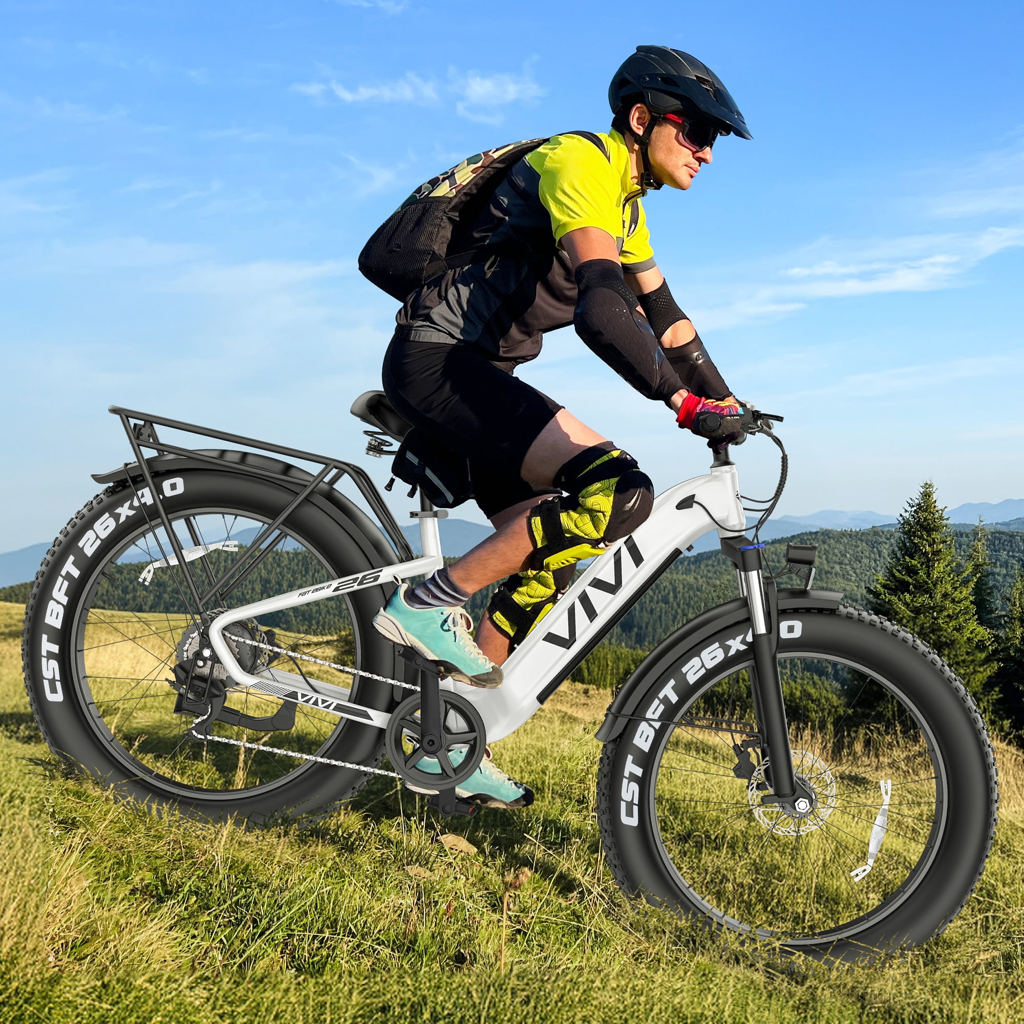 Vivi Electric Bike, 26" x 4.0 Fat Tire Ebike, 1475W Peak Motor Electric Mountain Bike for Adults, 25MPH 60Miles Electric Bicycle with 48V 720WH Removable Battery, 7 Speed, 2849