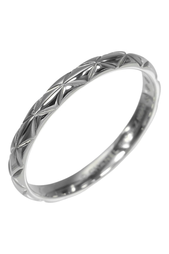 Pre-Owned Chanel Matelass Small Ring, Size 17, Platinum 950, Approx. 3.55g.