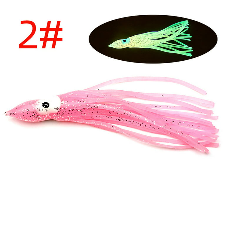 120mm Luminous Octopus Lure Squid Rubber Fishing Trout Swing Lure 5pcs