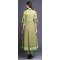thumbnail image 4 of Bimba Yellow Damask Block Print Long Flared A Line Indian Kurtis For Women Party Wear Anarkali Kurta-Small, 4 of 5