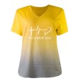 thumbnail image 4 of Tejiojio Essentials Short Sleeve Clearance Lady's Summer T-Shirt Womens Casual V-Neck Fading Color Blouse Tops Plus Size, 4 of 5