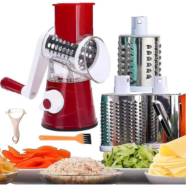 Rallador de patatas, zanahorias, cortador de verduras, cortador redondo de mandolina, acero inoxidable, multifunción