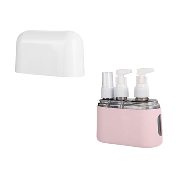 Botellas de viaje para artículos de tocador de tamaño compacto con etiquetas Accesorios de avión para 3 piezas rosa
