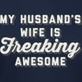 thumbnail image 3 of CafePress - My Husband's Wife Is Freak Women's Classic T Shirt - Women's Traditional Fit Dark T-Shirt, 3 of 4